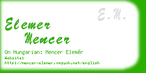 elemer mencer business card